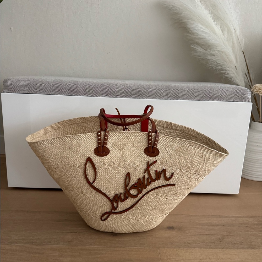 Christian Louboutin Cream and Brown Tote Bag